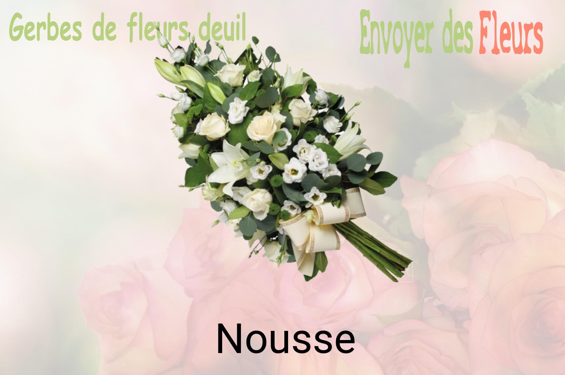 Gerbe de fleurs de deuil livrée à Nousse